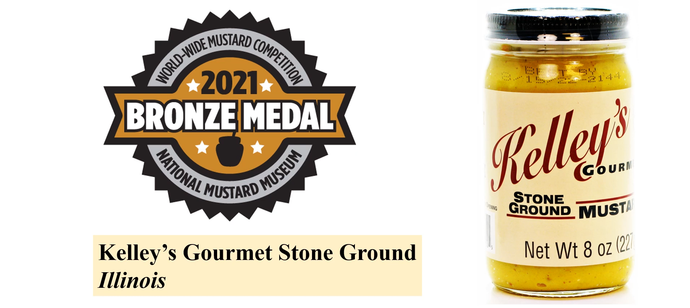 Kelley’s Gourmet Wins 8th Medal for their Kelley’s Gourmet Stone Ground Mustard in the 2021 Worldwide Mustard Competition!