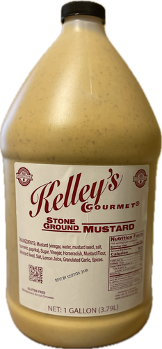 1-Gallon Kelley's Gourmet Stone Ground Mustard -1 Gallon Food Service